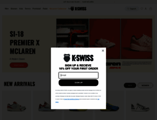 kswiss.com screenshot