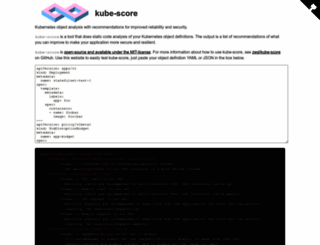 kube-score.com screenshot