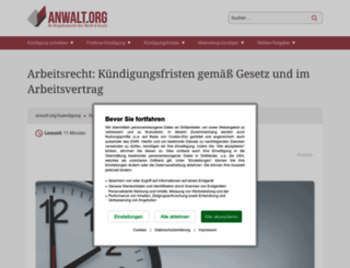 kuendigungsfristen.net screenshot