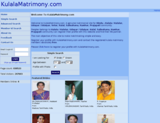 kulalamatrimony.com screenshot