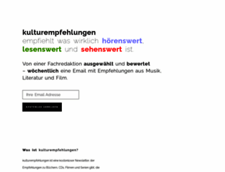 kulturempfehlungen.de screenshot