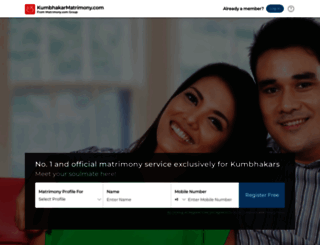 kumbhakarmatrimony.com screenshot