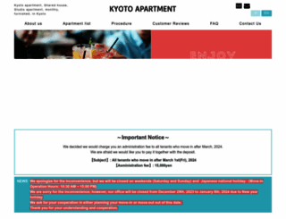 kyoto-apartment.com screenshot