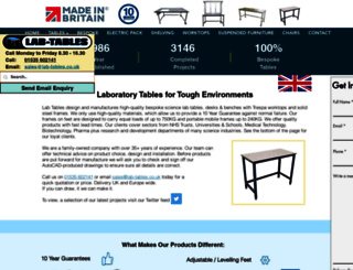 lab-tables.co.uk screenshot