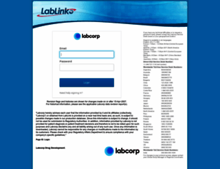 lablinkplus.covance.com screenshot
