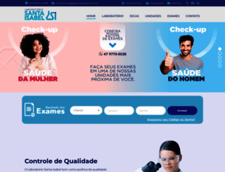 laboratoriosantaisabel.com.br screenshot