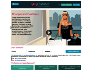 ladycashback.de screenshot