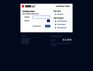 lakemichigancollege.simnetonline.com screenshot