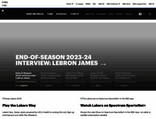 lakers.com screenshot