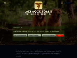 lakewoodforestvet.com screenshot