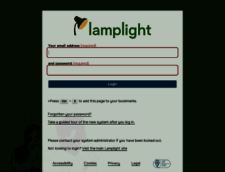 Access lamplight.online. Welcome to Lamplight: please login