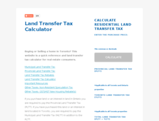 landtransfertaxcalculator.ca screenshot