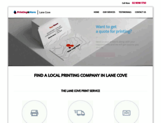 lanecoveprinting.com.au screenshot
