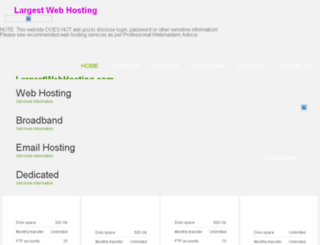 largestwebhosting.com screenshot