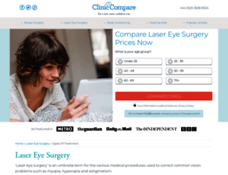 lasereyesurgery.cliniccompare.co.uk screenshot