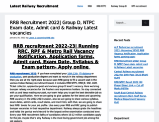 latestrailwayrecruitment.in screenshot