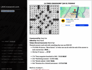 laxcrossword.com screenshot