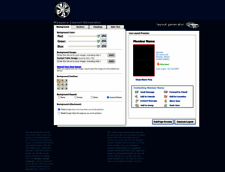 layoutgeneratormyspace.com screenshot