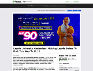 lazadamasterclass2.peatix.com screenshot