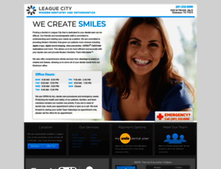 leaguecitymoderndentistry.smilegeneration.com screenshot