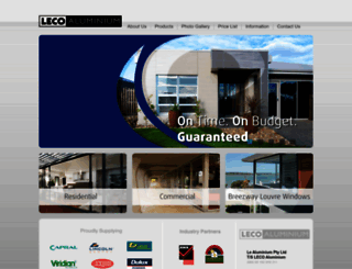 lealuminium.com.au screenshot