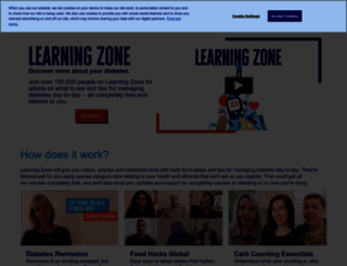 learningzone.diabetes.org.uk screenshot