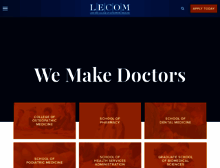 lecom.edu screenshot