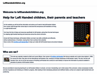 lefthandedchildren.org screenshot