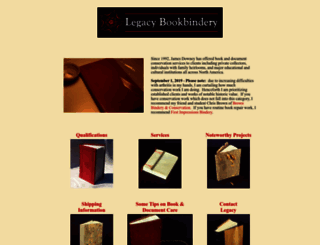 legacybookbindery.com screenshot