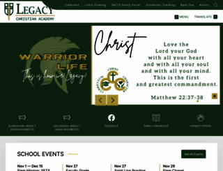 legacychristianacademy.org screenshot