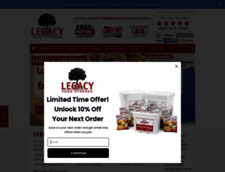 legacyfoodstorage.com screenshot