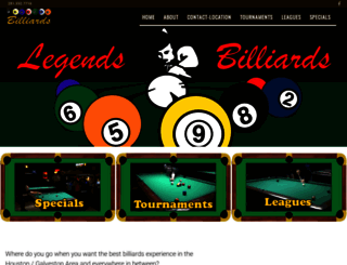 legendsbilliards.com screenshot
