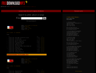 leonard-cohen.freedownloadmp3.net screenshot