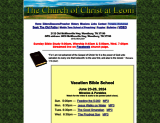 leonichurchofchrist.com screenshot