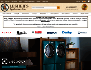 leshersappliances.com screenshot