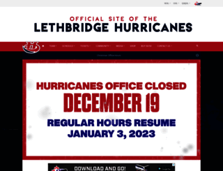 lethbridgehurricanes.com screenshot