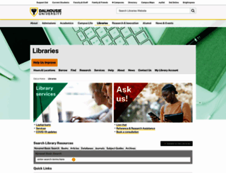 libraries.dal.ca screenshot