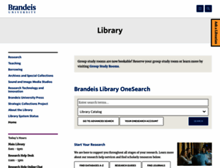 library.brandeis.edu screenshot