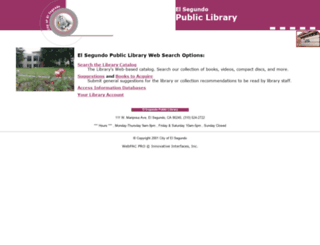 library.elsegundo.org screenshot
