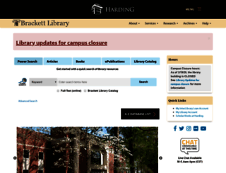library.harding.edu screenshot