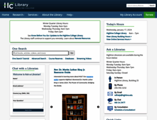 library.highline.edu screenshot
