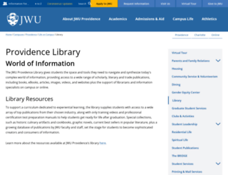 library.jwu.edu screenshot