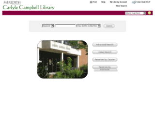 library.meredith.edu screenshot
