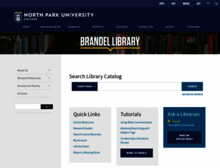 library.northpark.edu screenshot