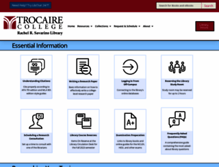 library.trocaire.edu screenshot