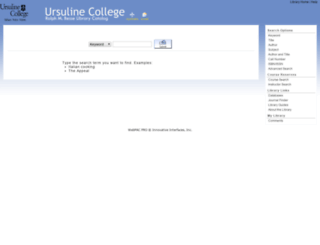 library.ursuline.edu screenshot