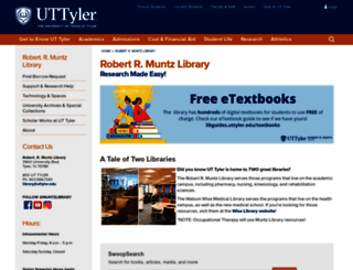 library.uttyler.edu screenshot