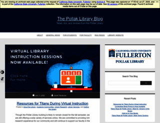 libraryblogs.fullerton.edu screenshot