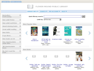 librarycatalog.flower-mound.com screenshot