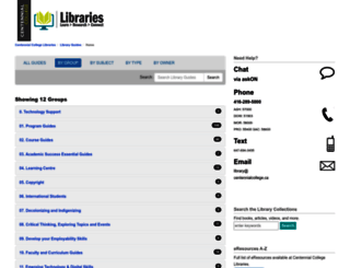 libraryguides.centennialcollege.ca screenshot